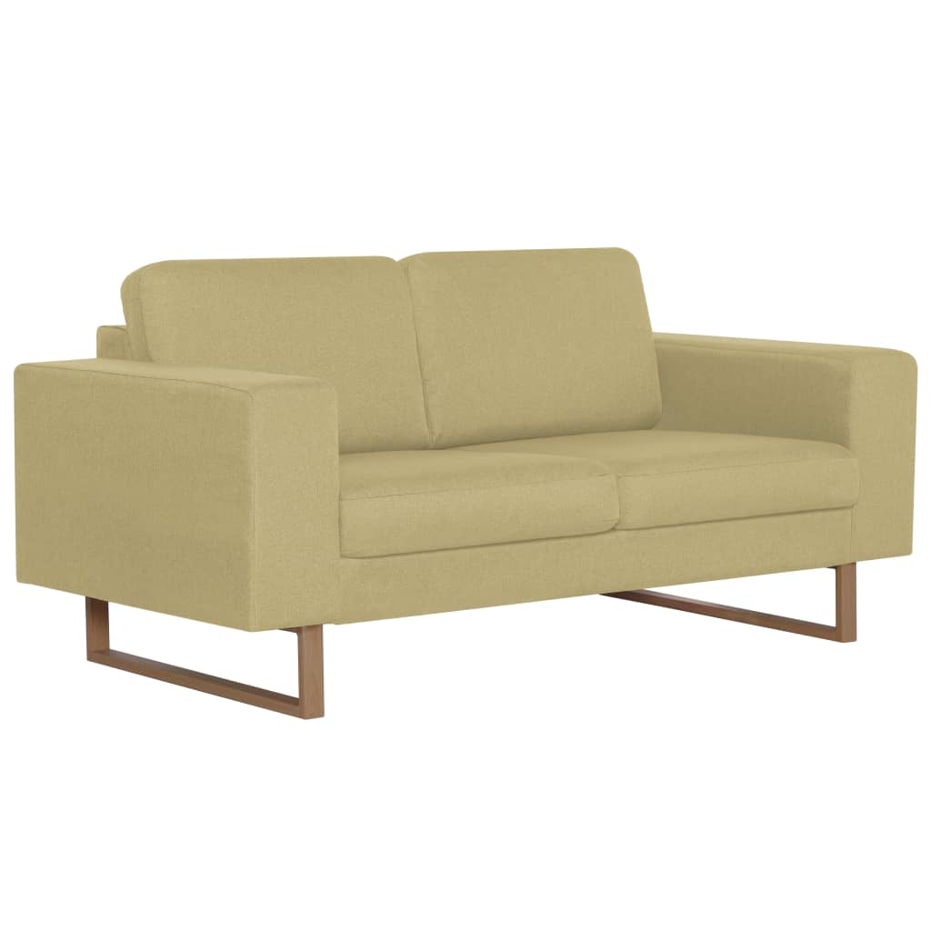 vidaXL 2-osobowa sofa tapicerowana tkaniną, zielona