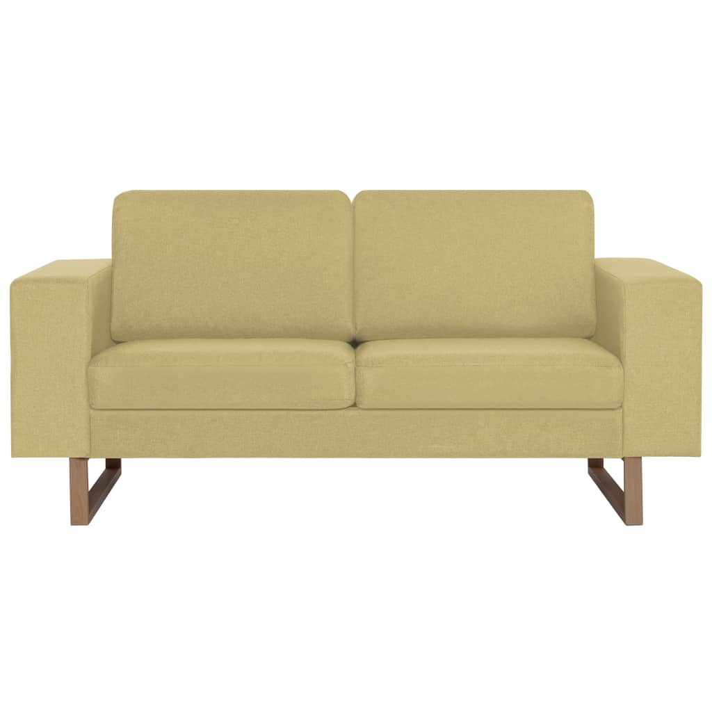 vidaXL 2-osobowa sofa tapicerowana tkaniną, zielona