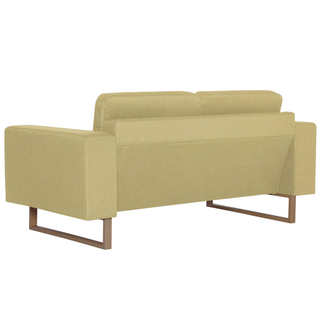 vidaXL 2-osobowa sofa tapicerowana tkaniną, zielona