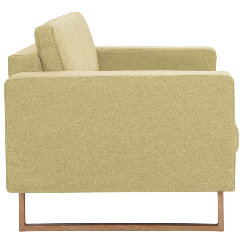 vidaXL 2-osobowa sofa tapicerowana tkaniną, zielona