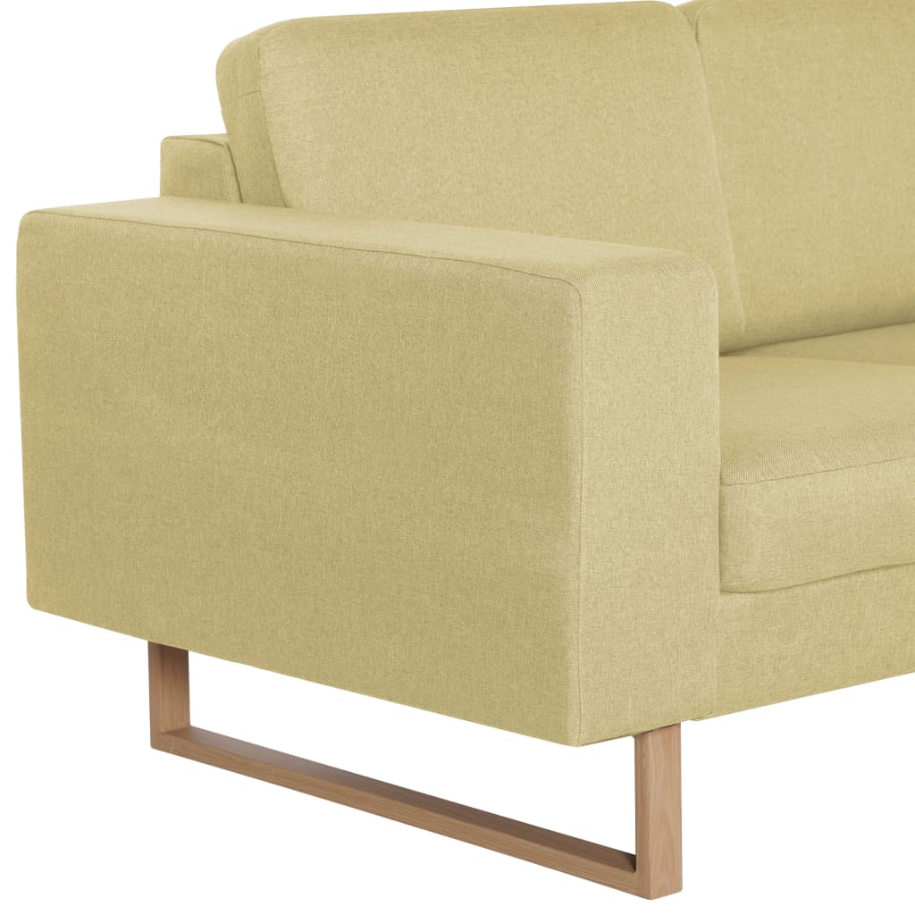 vidaXL 2-osobowa sofa tapicerowana tkaniną, zielona