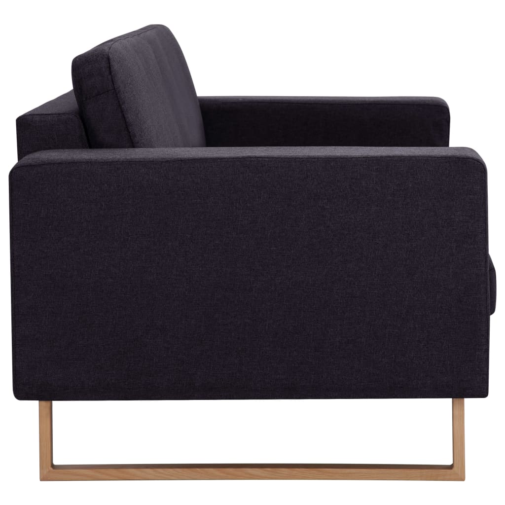 vidaXL 2-osobowa sofa tapicerowana tkaniną, czarna