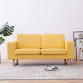 vidaXL Sofa 2-osobowa, tapicerowana tkaniną, żółta