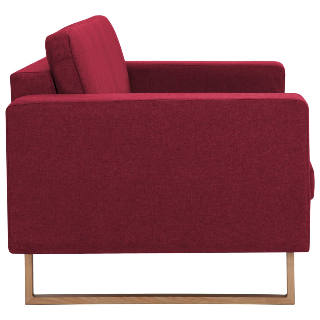 vidaXL Sofa 2-osobowa, tapicerowana tkaniną, kolor czerwonego wina