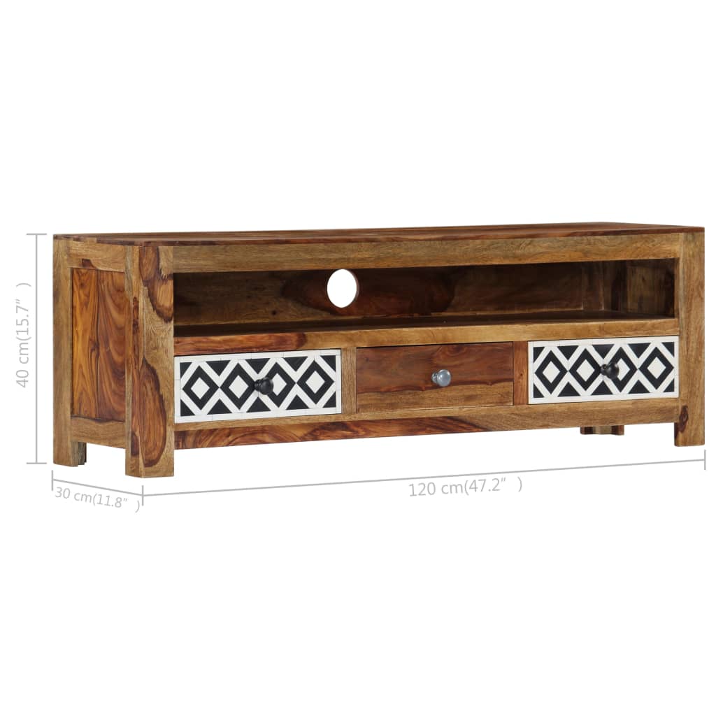 vidaXL Szafka pod TV, 120x30x40 cm, lite drewno akacjowe