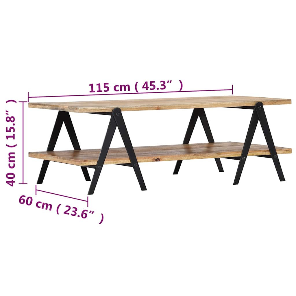 vidaXL Stolik kawowy, 115x60x40 cm, lite drewno mango
