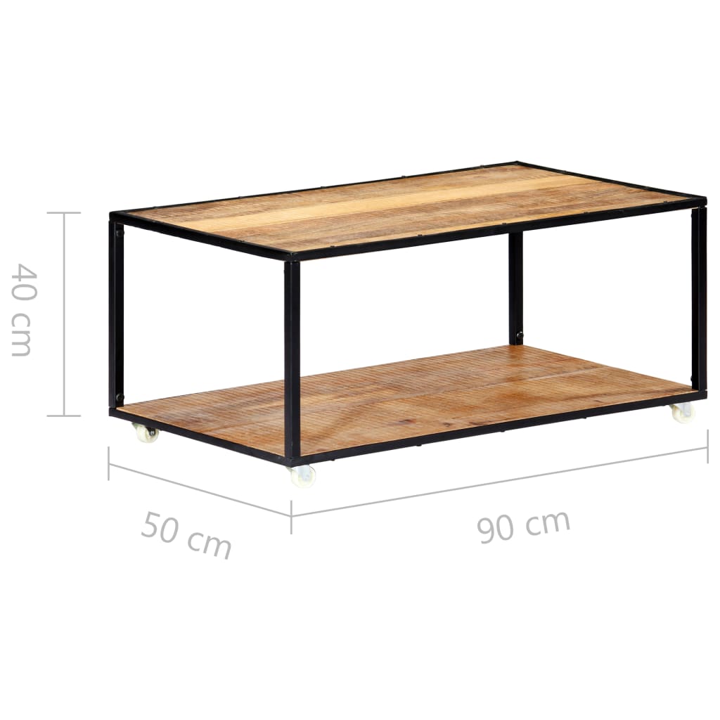 vidaXL Stolik kawowy, 90x50x40 cm, lite drewno z odzysku