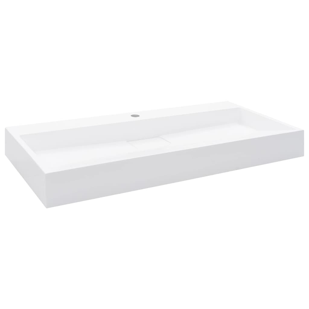 vidaXL Umywalka, 100x46x11 cm, kompozyt mineralny/marmurowy, biała