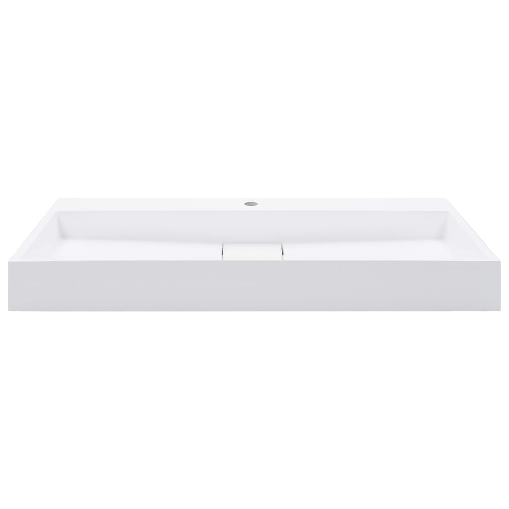 vidaXL Umywalka, 100x46x11 cm, kompozyt mineralny/marmurowy, biała