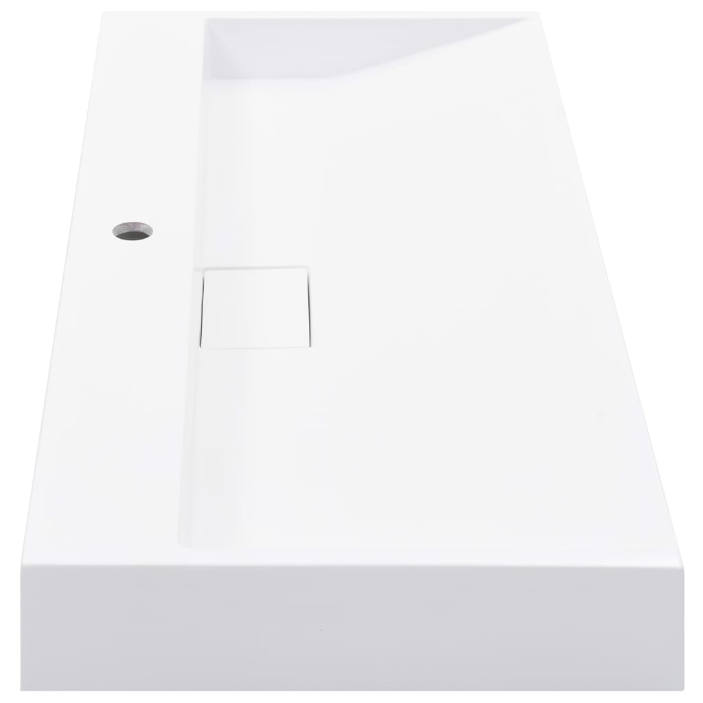 vidaXL Umywalka, 100x46x11 cm, kompozyt mineralny/marmurowy, biała
