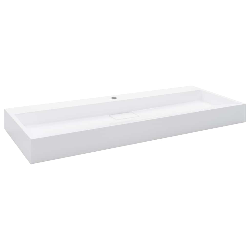 vidaXL Umywalka, 120x46x11 cm, kompozyt mineralny/marmurowy, biała