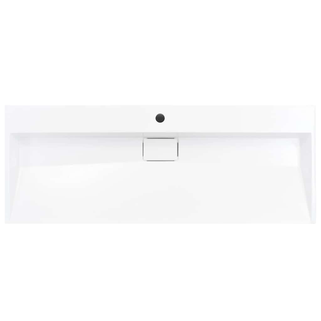vidaXL Umywalka, 120x46x11 cm, kompozyt mineralny/marmurowy, biała