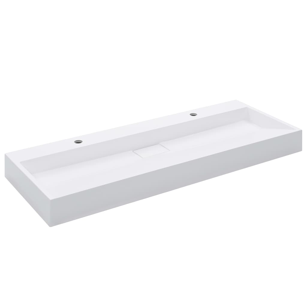 vidaXL Umywalka, 120x46x11 cm, kompozyt mineralny/marmurowy, biała