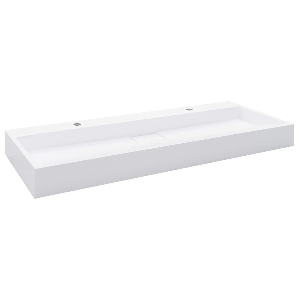 vidaXL Umywalka, 120x46x11 cm, kompozyt mineralny/marmurowy, biała