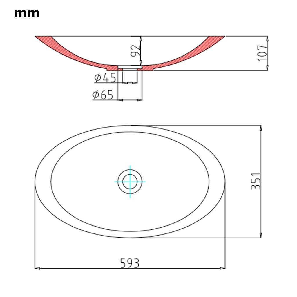 vidaXL Umywalka 59,3x35,1x10,7 cm, kompozyt mineralny/marmurowy, biała
