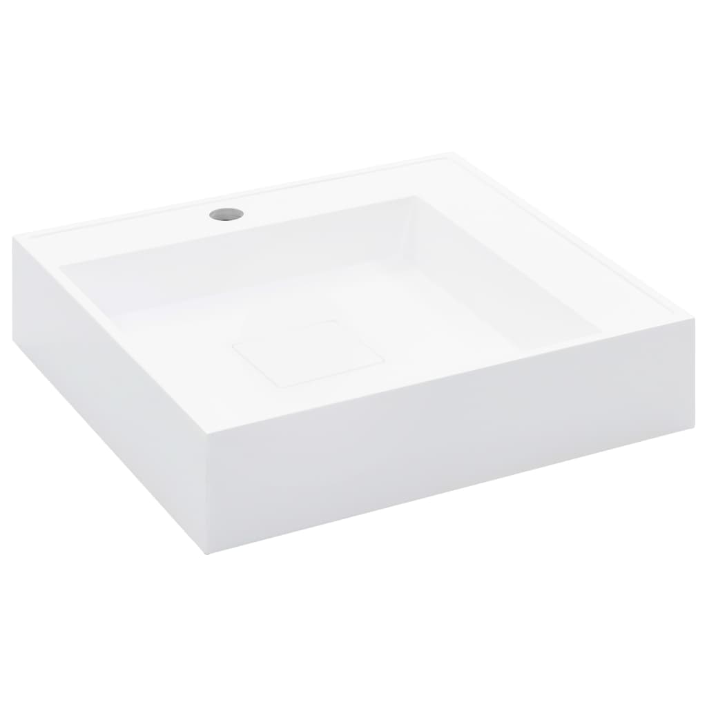vidaXL Umywalka, 50x50x12,3 cm, kompozyt mineralny/marmurowy, biała