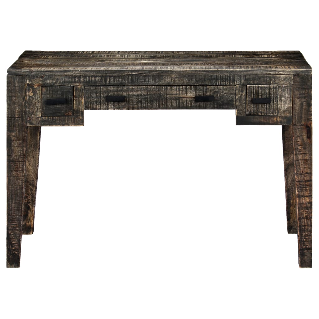 vidaXL Biurko, czarne, 110 x 50 x 75 cm, lite drewno mango