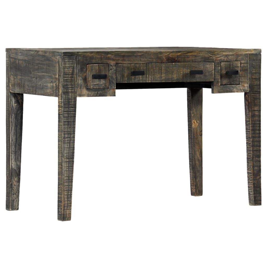 vidaXL Biurko, czarne, 110 x 50 x 75 cm, lite drewno mango