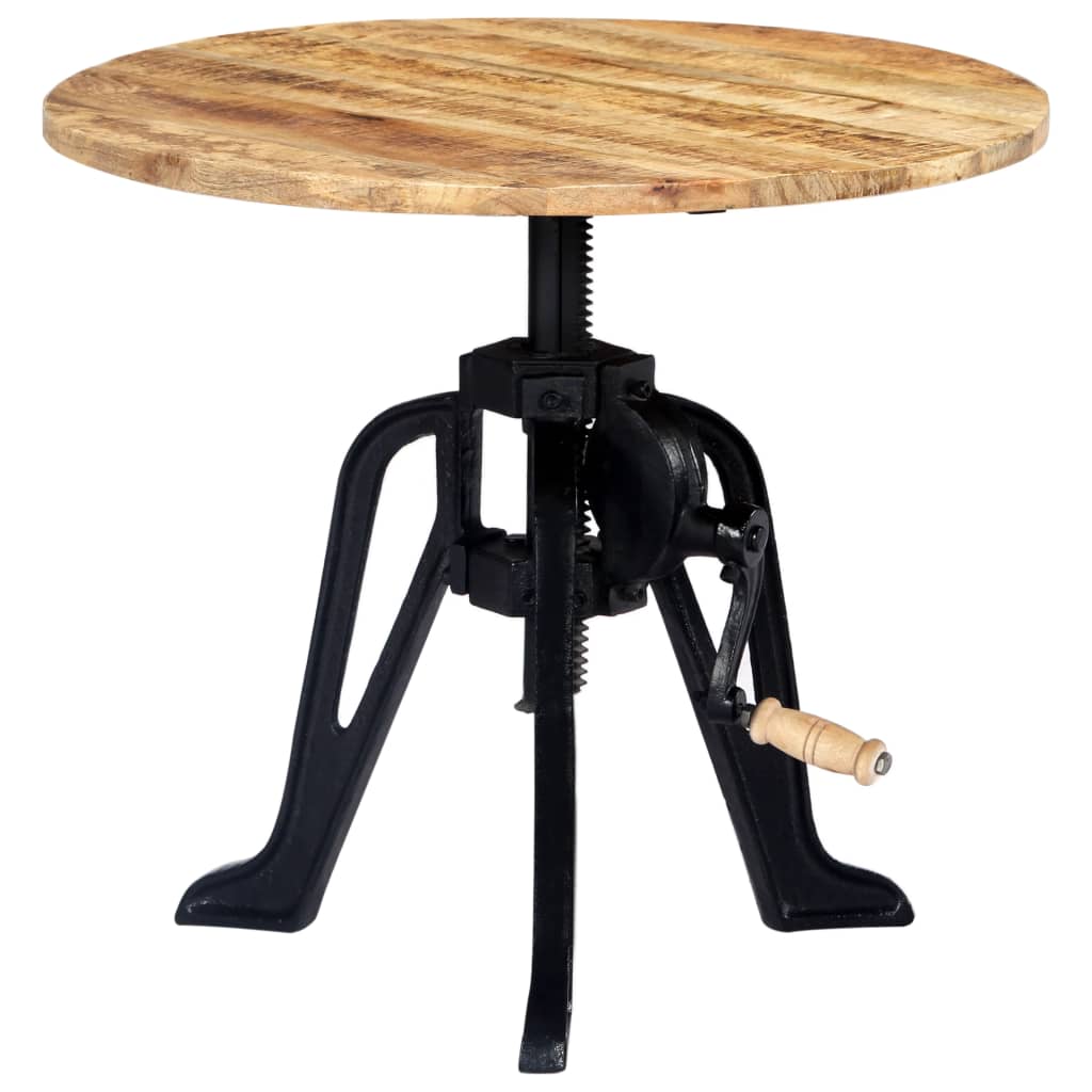 vidaXL Stolik boczny, 60 x (46-63) cm, lite drewno mango i żeliwo