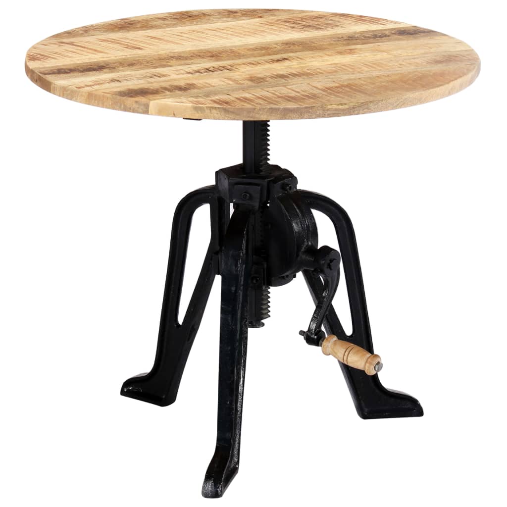 vidaXL Stolik boczny, 60 x (46-63) cm, lite drewno mango i żeliwo