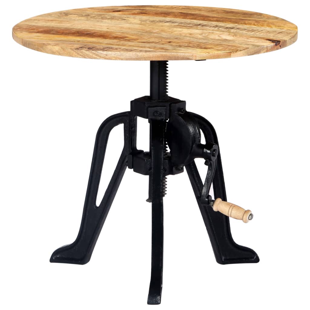 vidaXL Stolik boczny, 60 x (46-63) cm, lite drewno mango i żeliwo