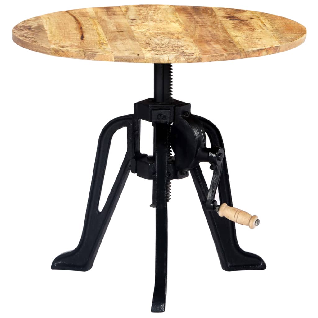 vidaXL Stolik boczny, 60 x (46-63) cm, lite drewno mango i żeliwo