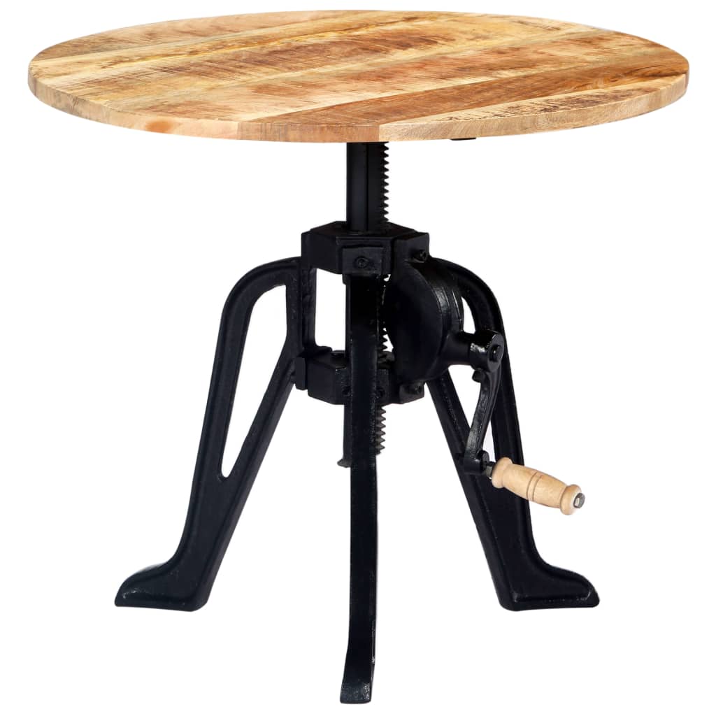vidaXL Stolik boczny, 60 x (46-63) cm, lite drewno mango i żeliwo
