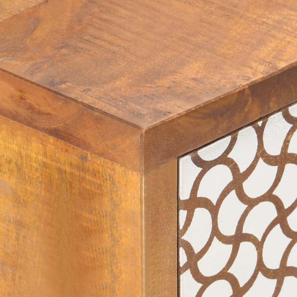 vidaXL Szafka z nadrukiem, 90 x 30 x 70 cm, lite drewno mango