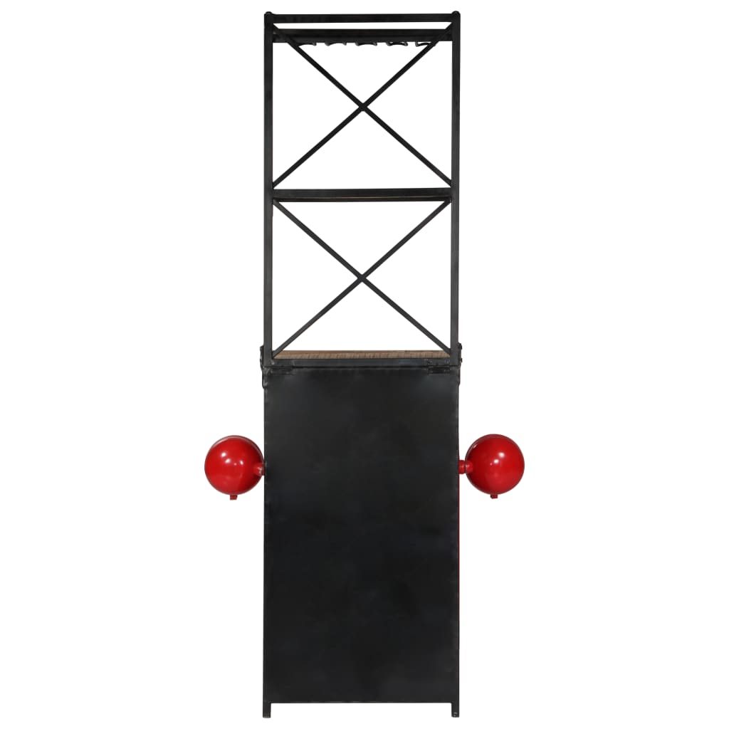 vidaXL Szafka na wino, 49x31x172 cm, traktor, lite drewno mango