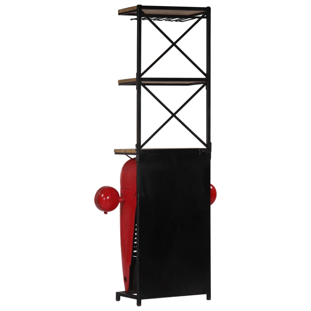 vidaXL Szafka na wino, 49x31x172 cm, traktor, lite drewno mango