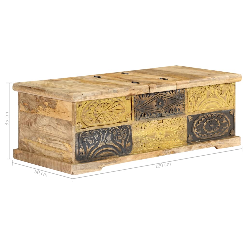 vidaXL Stolik kawowy, 100x50x35 cm, lite drewno mango