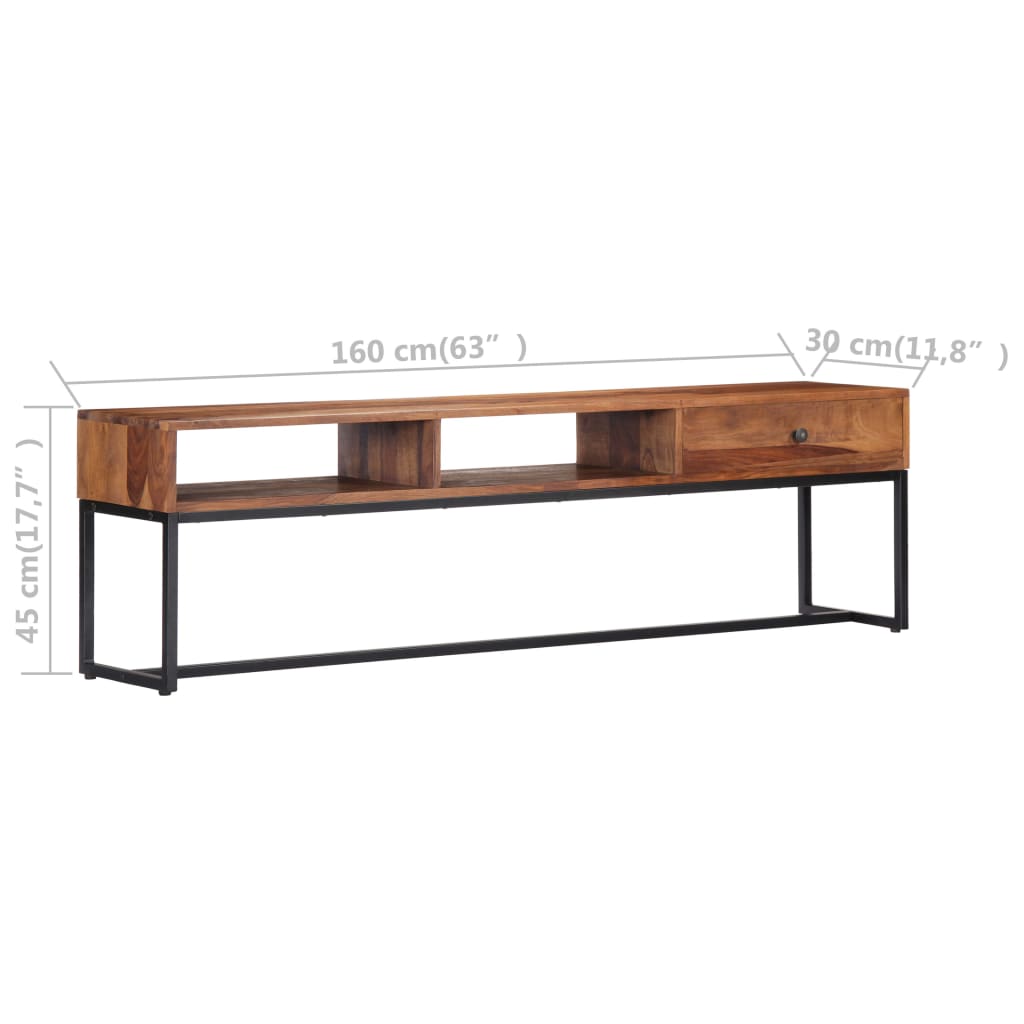 vidaXL Szafka pod TV, 160x30x45 cm, lite drewno akacjowe