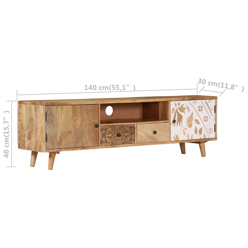 vidaXL Szafka pod TV, 140x30x40 cm, lite drewno mango