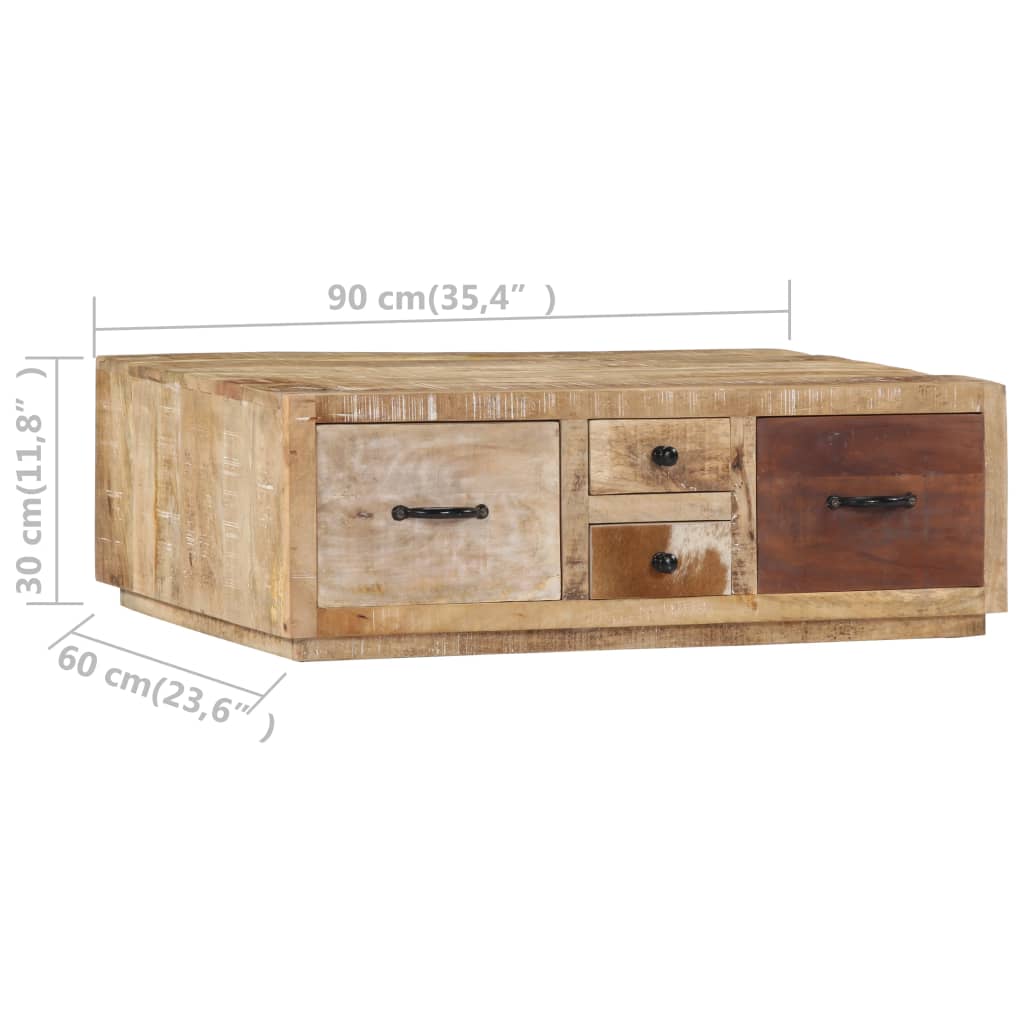 vidaXL Stolik kawowy, 90x60x30 cm, lite drewno mango