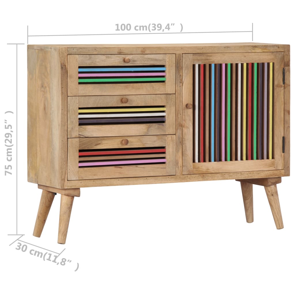 vidaXL Szafka, 100x30x75 cm, lite drewno mango