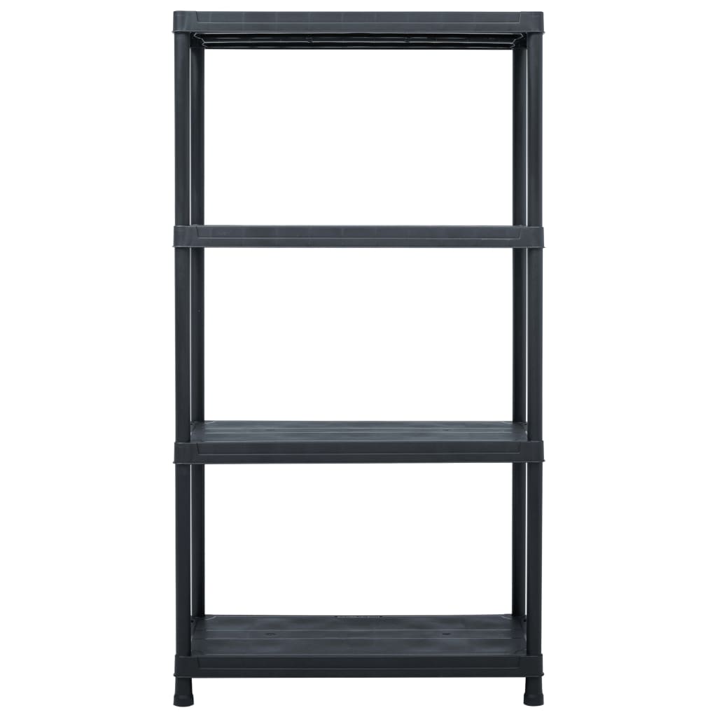 vidaXL Regały magazynowe, 2 szt., czarne, 60x30x138 cm, plastikowe