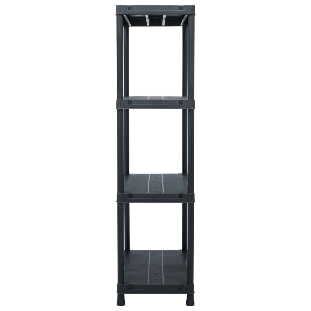 vidaXL Regały magazynowe, 2 szt., czarne, 60x30x138 cm, plastikowe