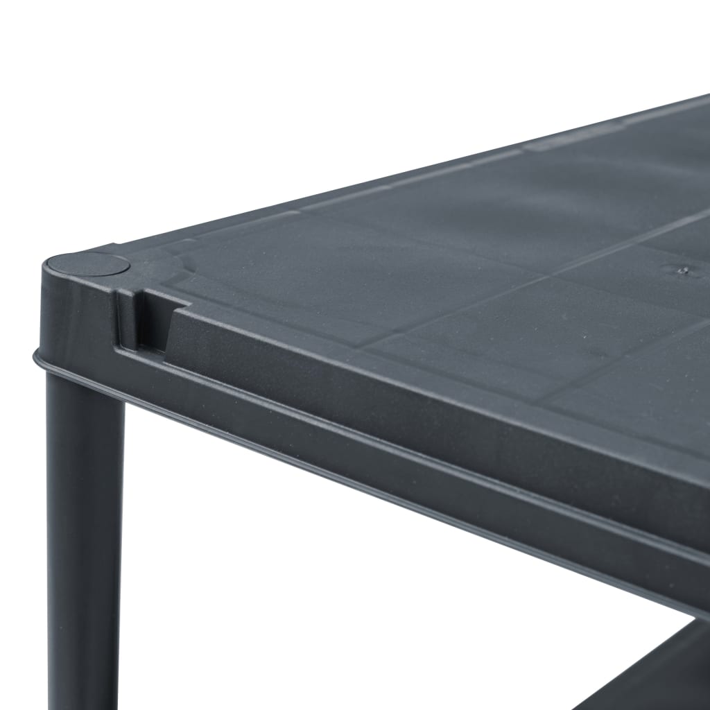 vidaXL Regały magazynowe, 2 szt., czarne, 60x30x138 cm, plastikowe