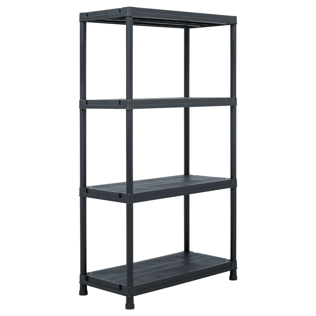 vidaXL Regały magazynowe, 5 szt., czarne, 60x30x138 cm, plastikowe