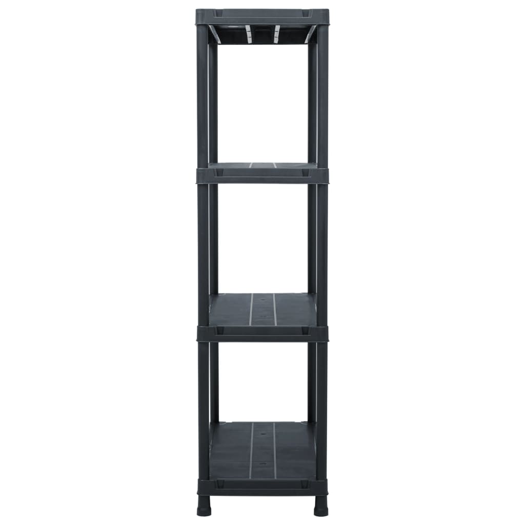 vidaXL Regały magazynowe, 5 szt., czarne, 60x30x138 cm, plastikowe