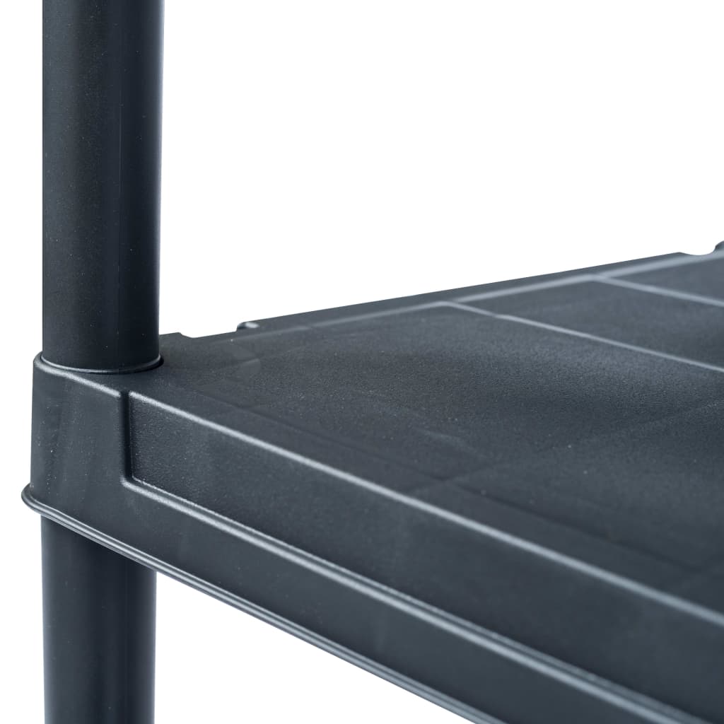 vidaXL Regały magazynowe, 5 szt., czarne, 60x30x138 cm, plastikowe
