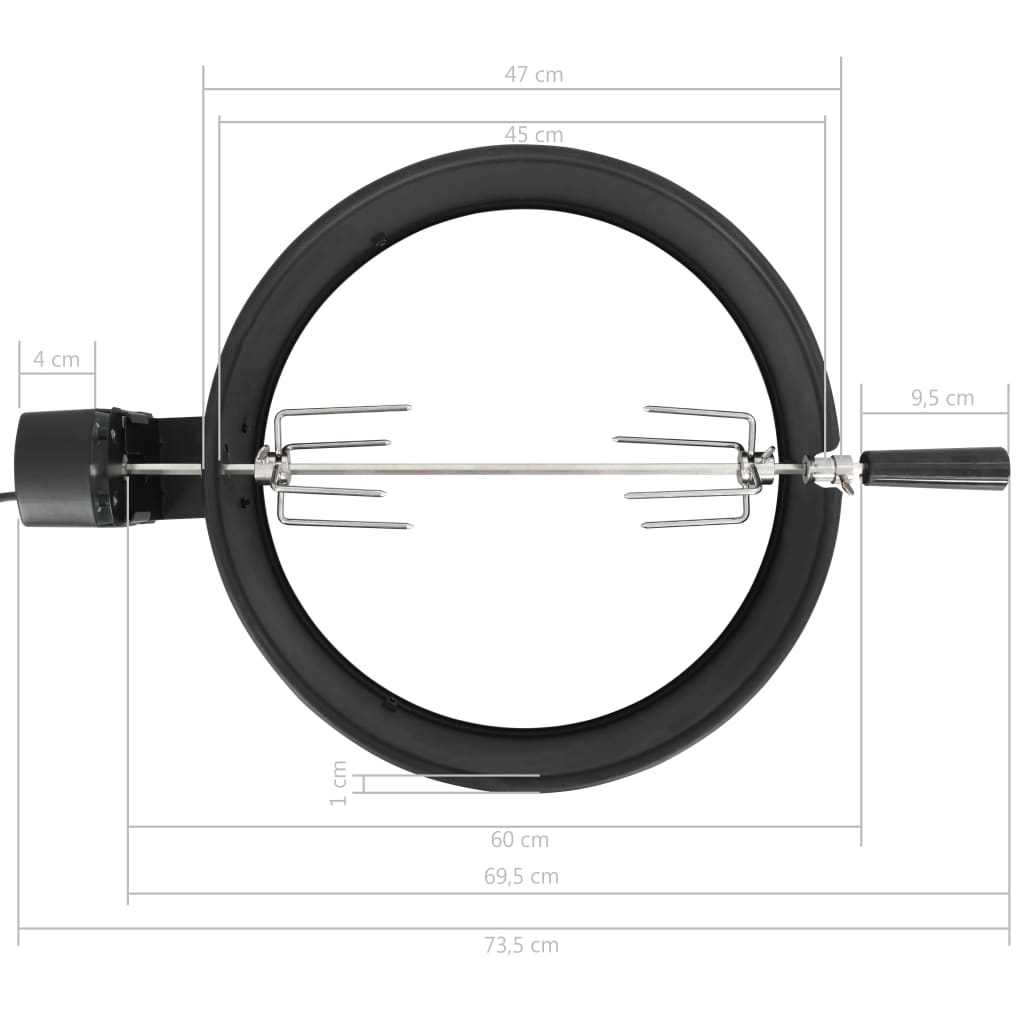 vidaXL Rożen z pierścieniem, 47 cm, czarny