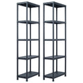 vidaXL Regały magazynowe, 2 szt., czarne, 125 kg, 60x30x180 cm
