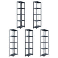 vidaXL Regały magazynowe, 5 szt., czarne, 125 kg, 60x30x180 cm