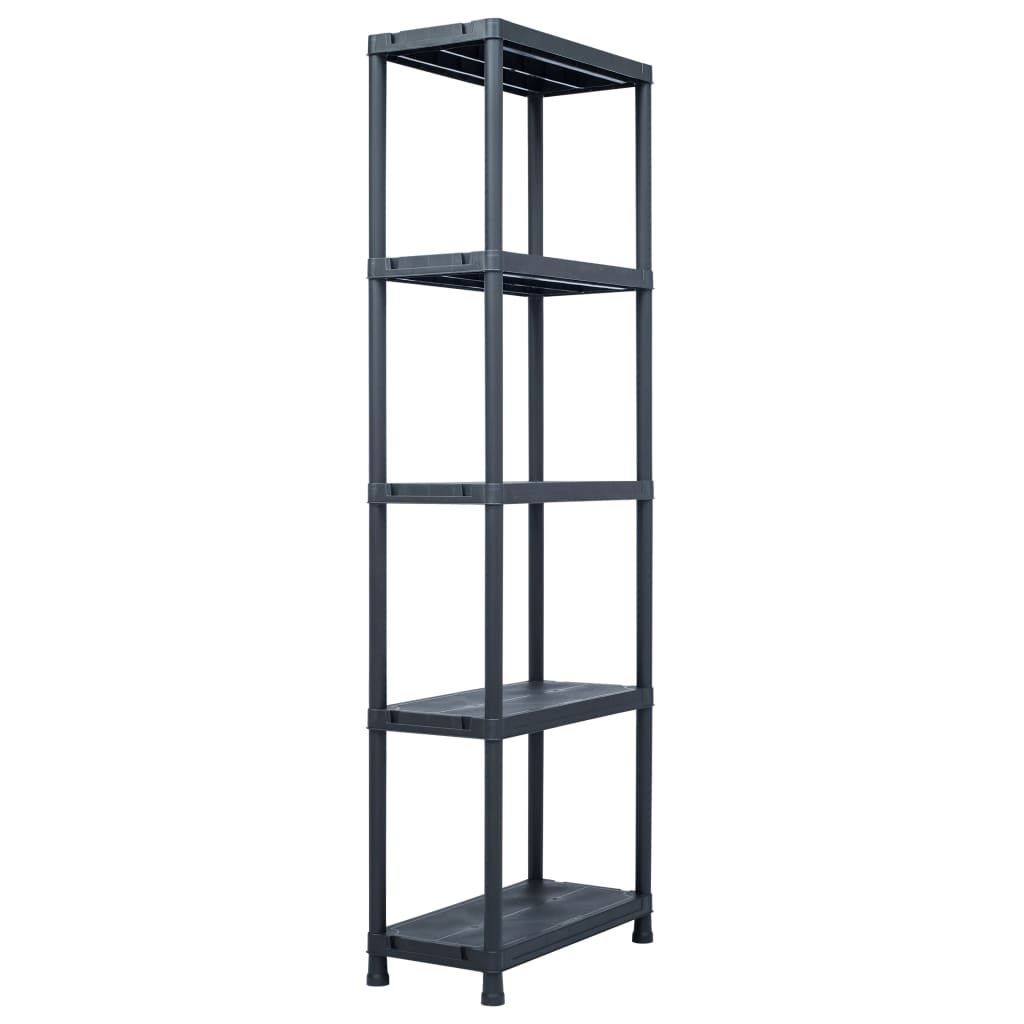 vidaXL Regały magazynowe, 5 szt., czarne, 125 kg, 60x30x180 cm