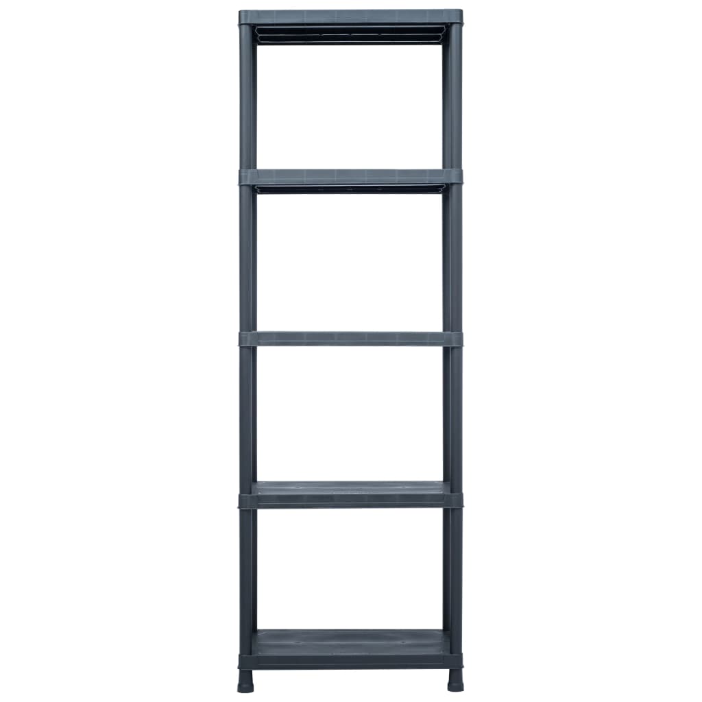vidaXL Regały magazynowe, 5 szt., czarne, 125 kg, 60x30x180 cm