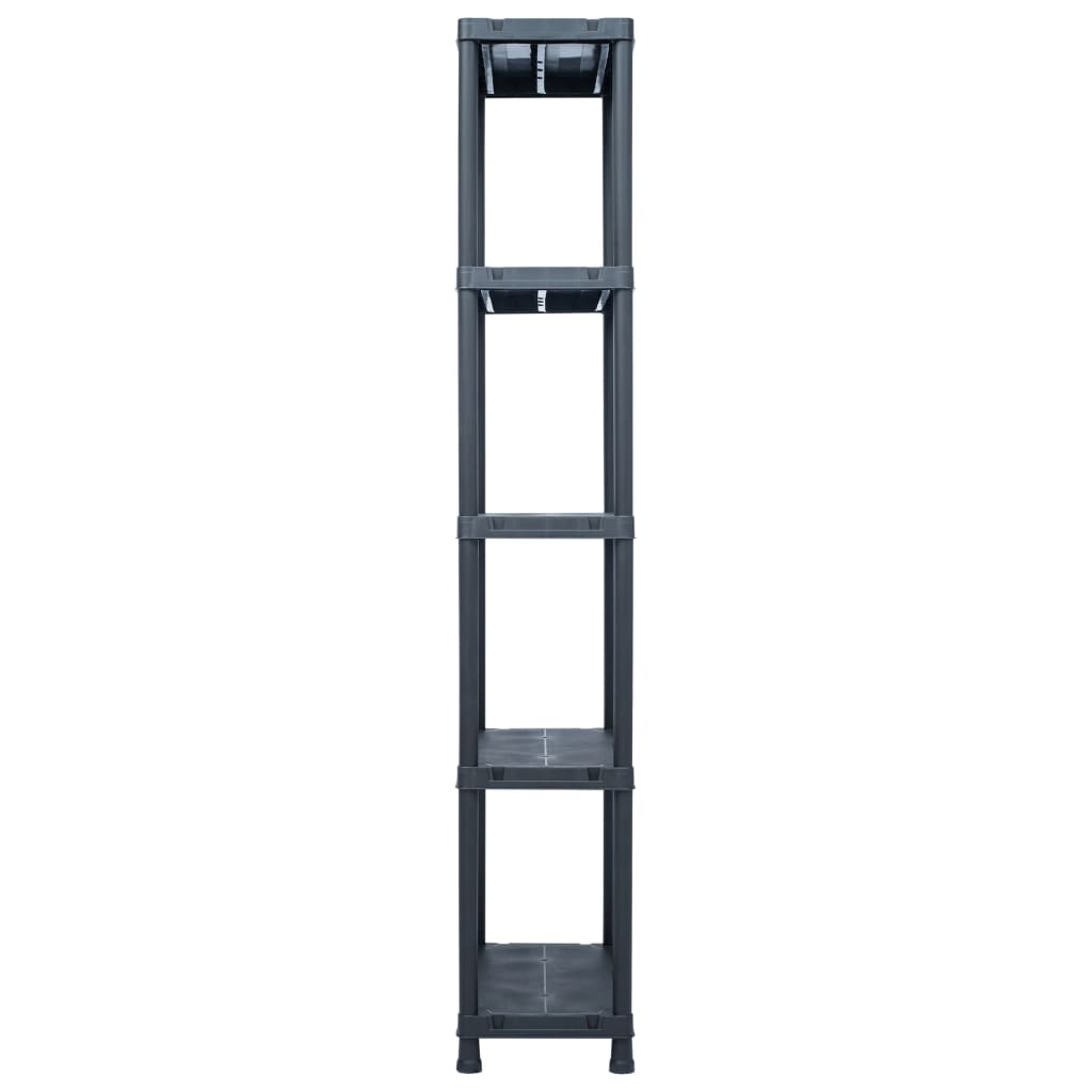 vidaXL Regały magazynowe, 5 szt., czarne, 125 kg, 60x30x180 cm