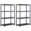vidaXL Regały magazynowe, 2 szt., czarne, 220 kg, 90x40x138 cm