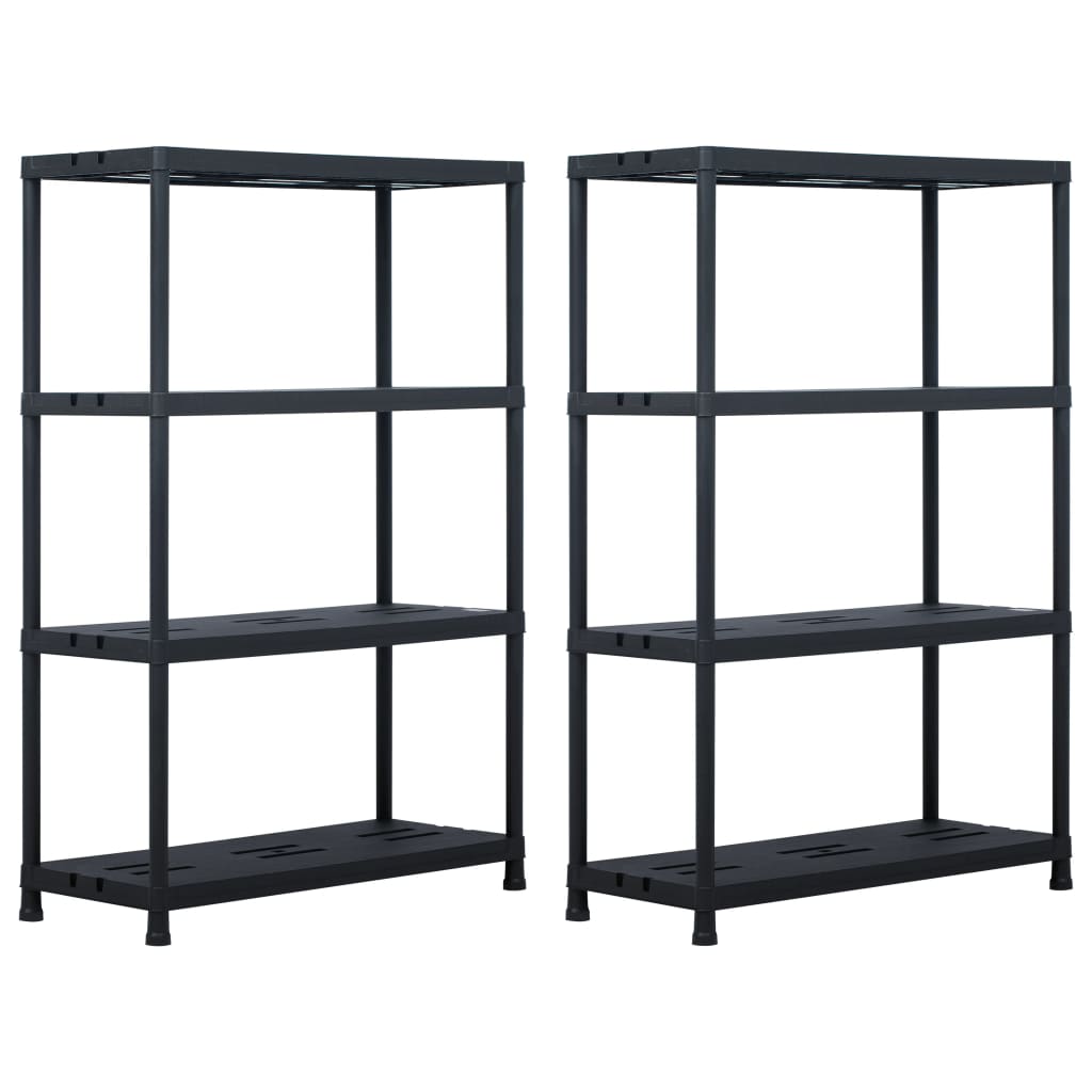 vidaXL Regały magazynowe, 2 szt., czarne, 220 kg, 90x40x138 cm