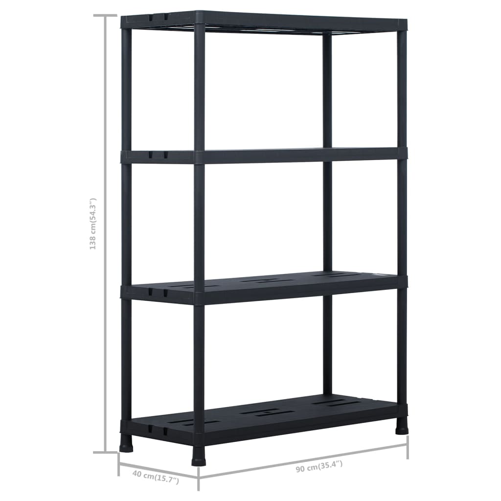 vidaXL Regały magazynowe, 2 szt., czarne, 220 kg, 90x40x138 cm